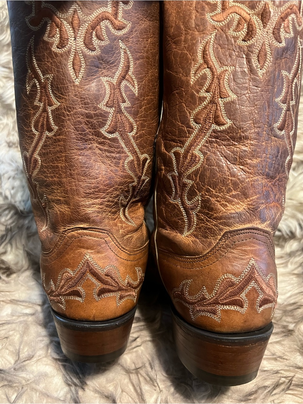 Lucchese Brown Leather Western Boots Sz 10.5 EE - Picture 12 of 16